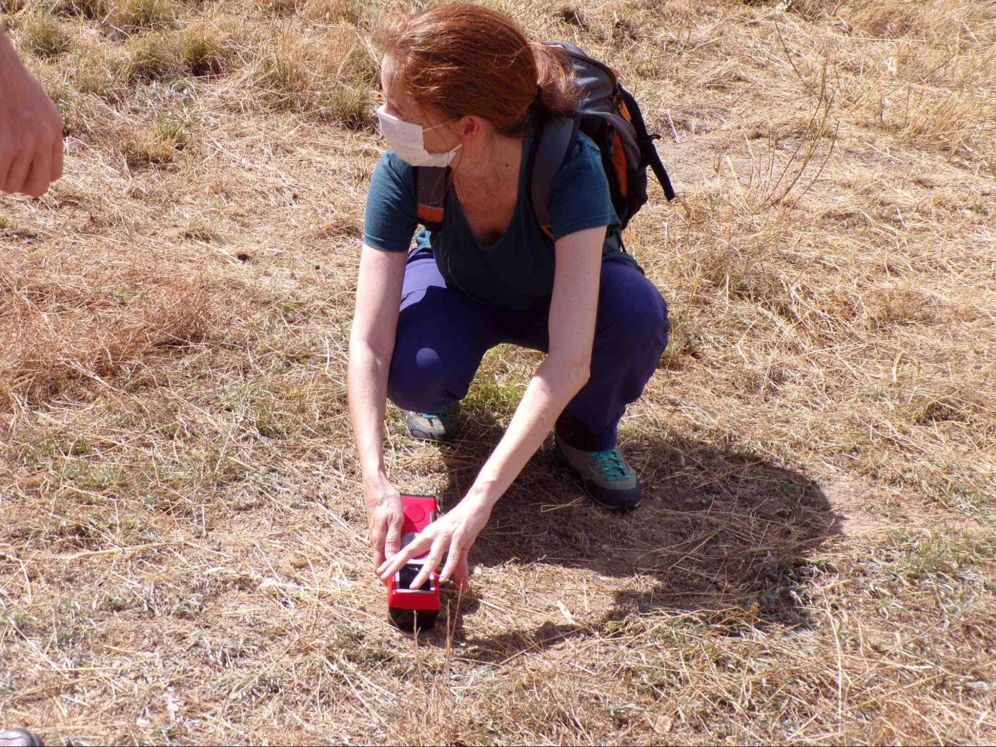 Medida de la susceptibilidad magnética con el susceptómetro portátil KT20.<br>Measurement of magnetic susceptibility with the KT20 portable susceptometer.
