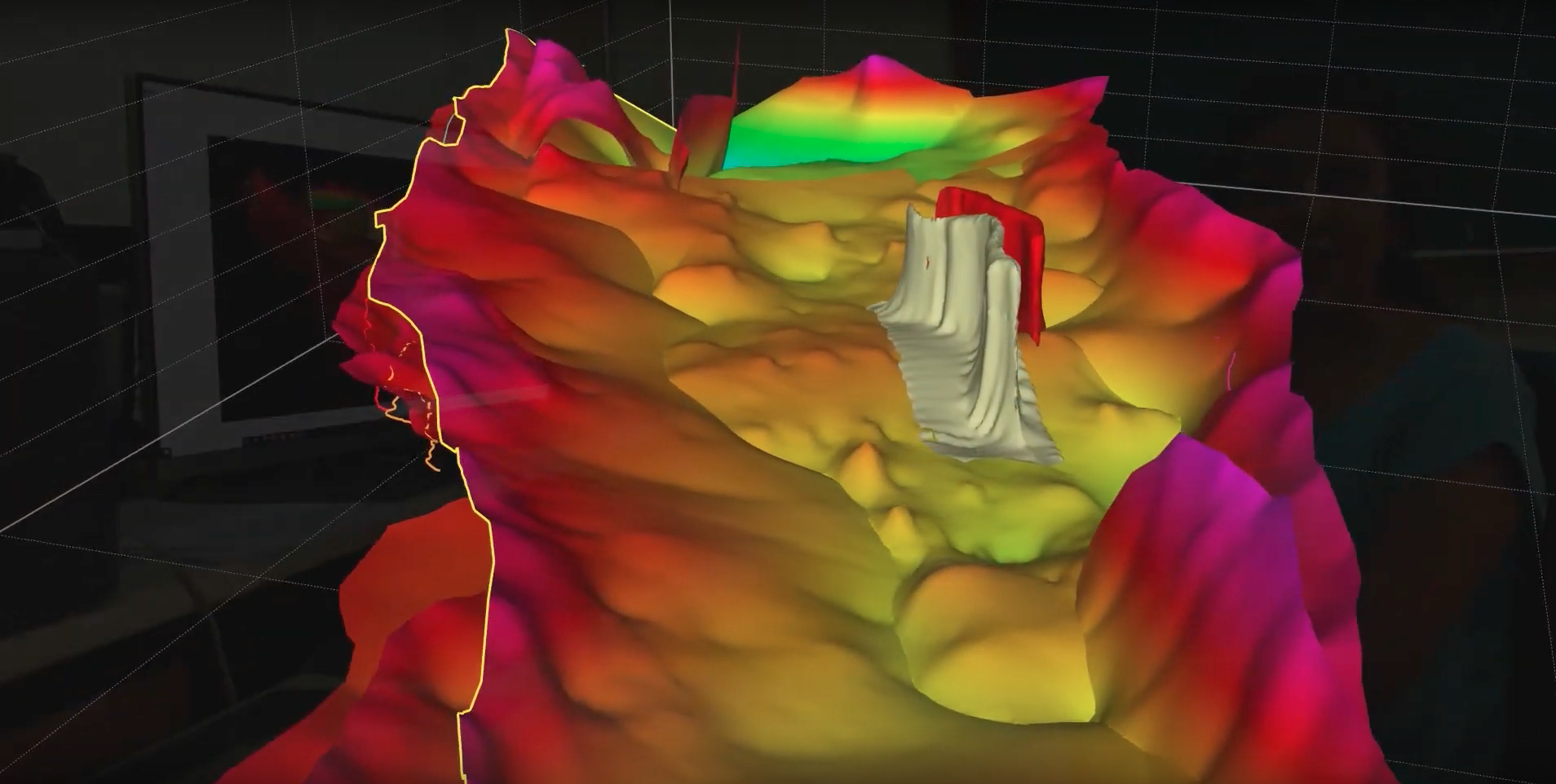 3D view of the modelled structural features of an area of the Central High Atlas.